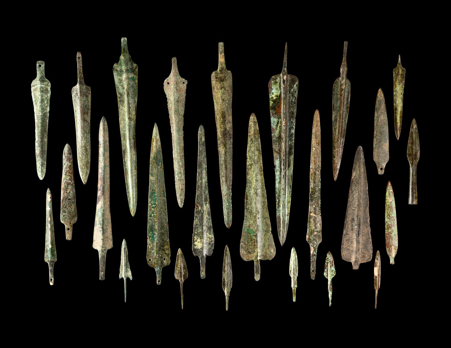A Group of 25 Luristan Bronze Spearheads and Arrowheads