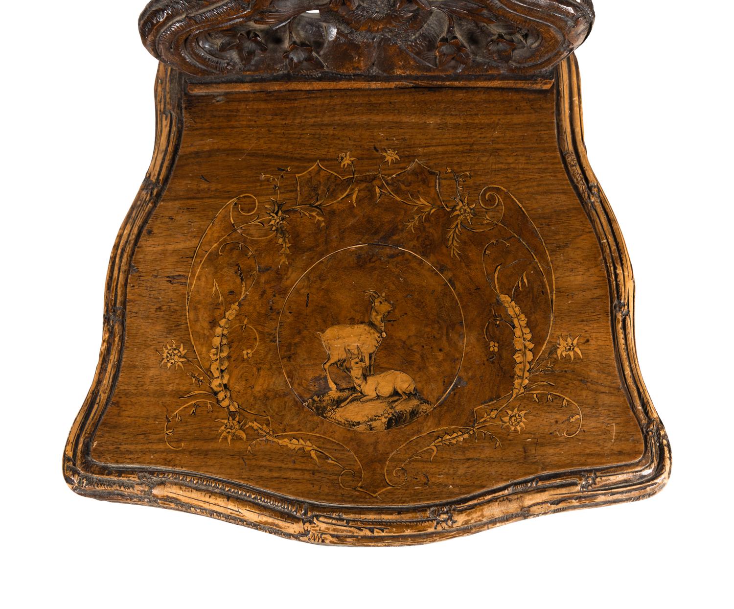 A Black Forest Carved Musical Chair
