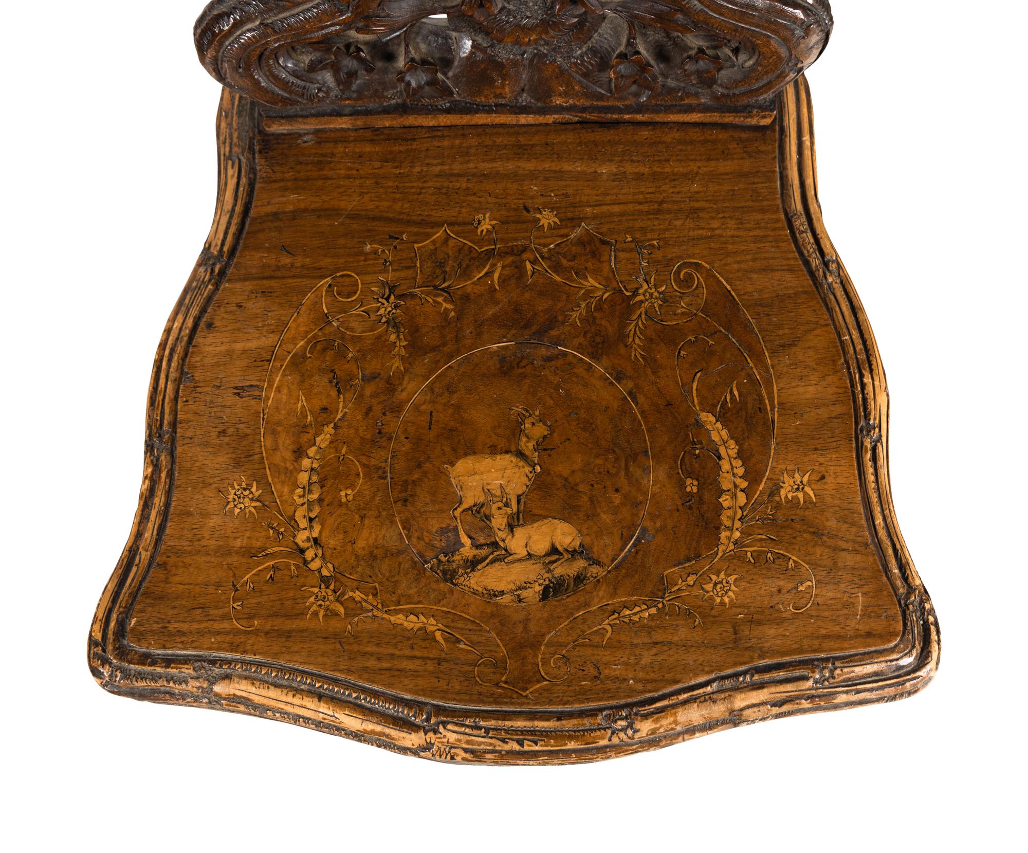 A Black Forest Carved Musical Chair