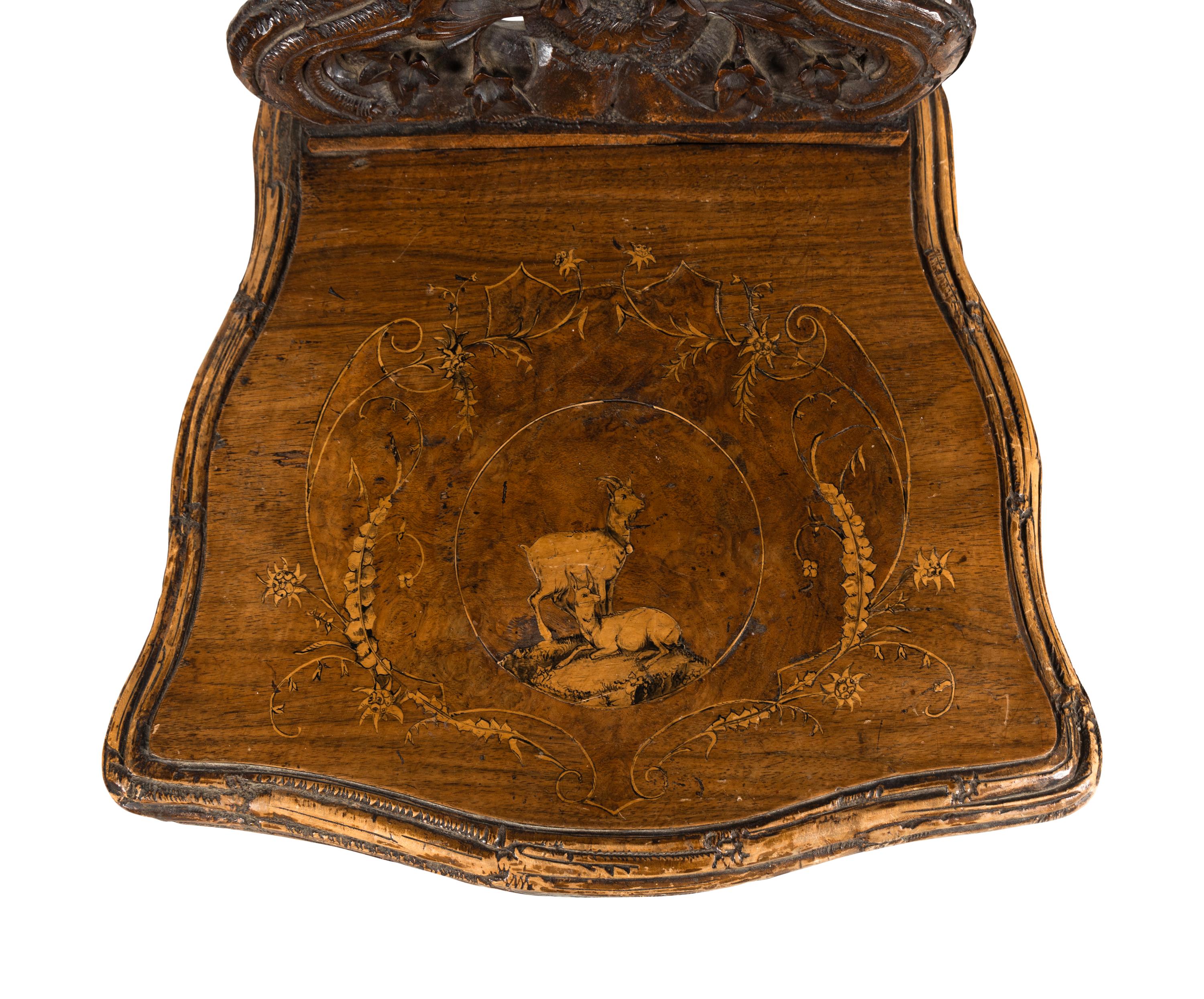 A Black Forest Carved Musical Chair