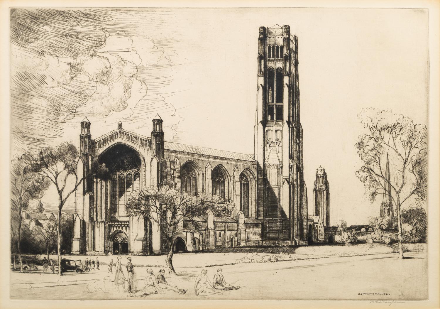 [CHICAGO ARCHITECTURE]. A group of 10 drypoint etchings by Otto J. Schnieder, Karl Warren, S. Chester Danforth and others, including: