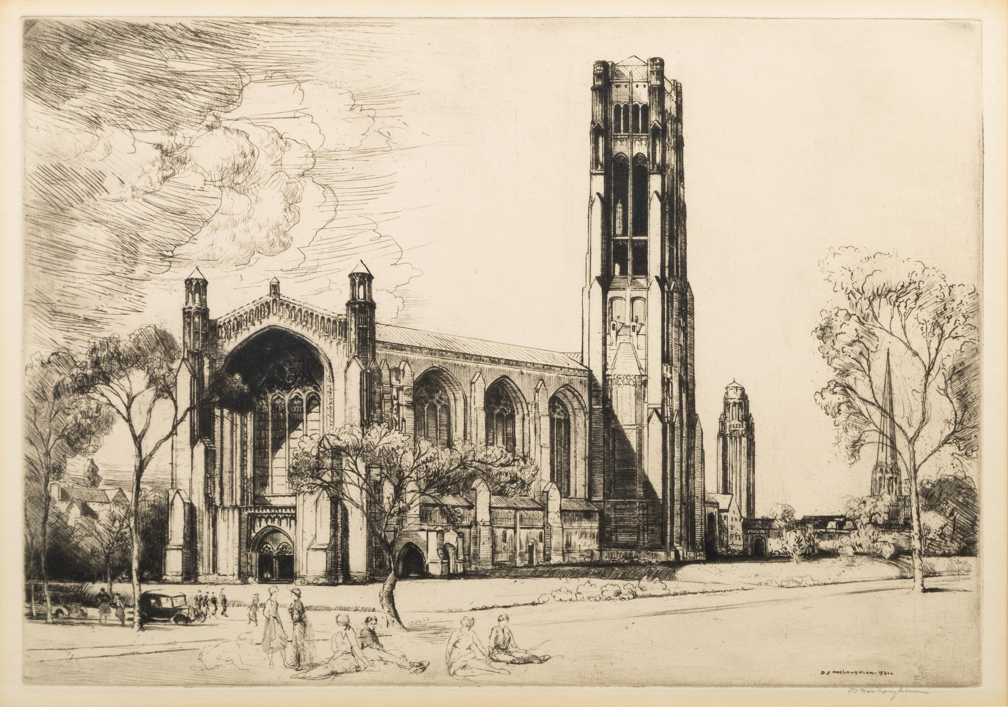 [CHICAGO ARCHITECTURE]. A group of 10 drypoint etchings by Otto J. Schnieder, Karl Warren, S. Chester Danforth and others, including: