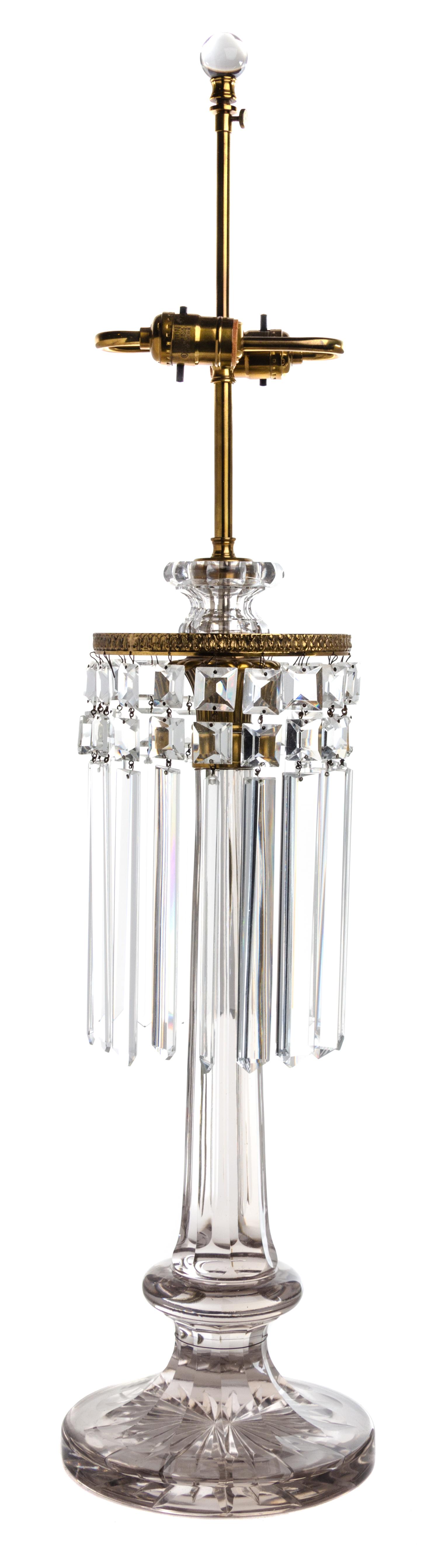 An English Cut Glass Lamp Height 38 inches. — LATE 19TH/EARLY 20TH CENTURY
