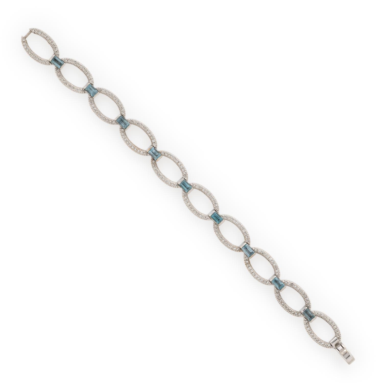 Blue Topaz and Diamond Bracelet