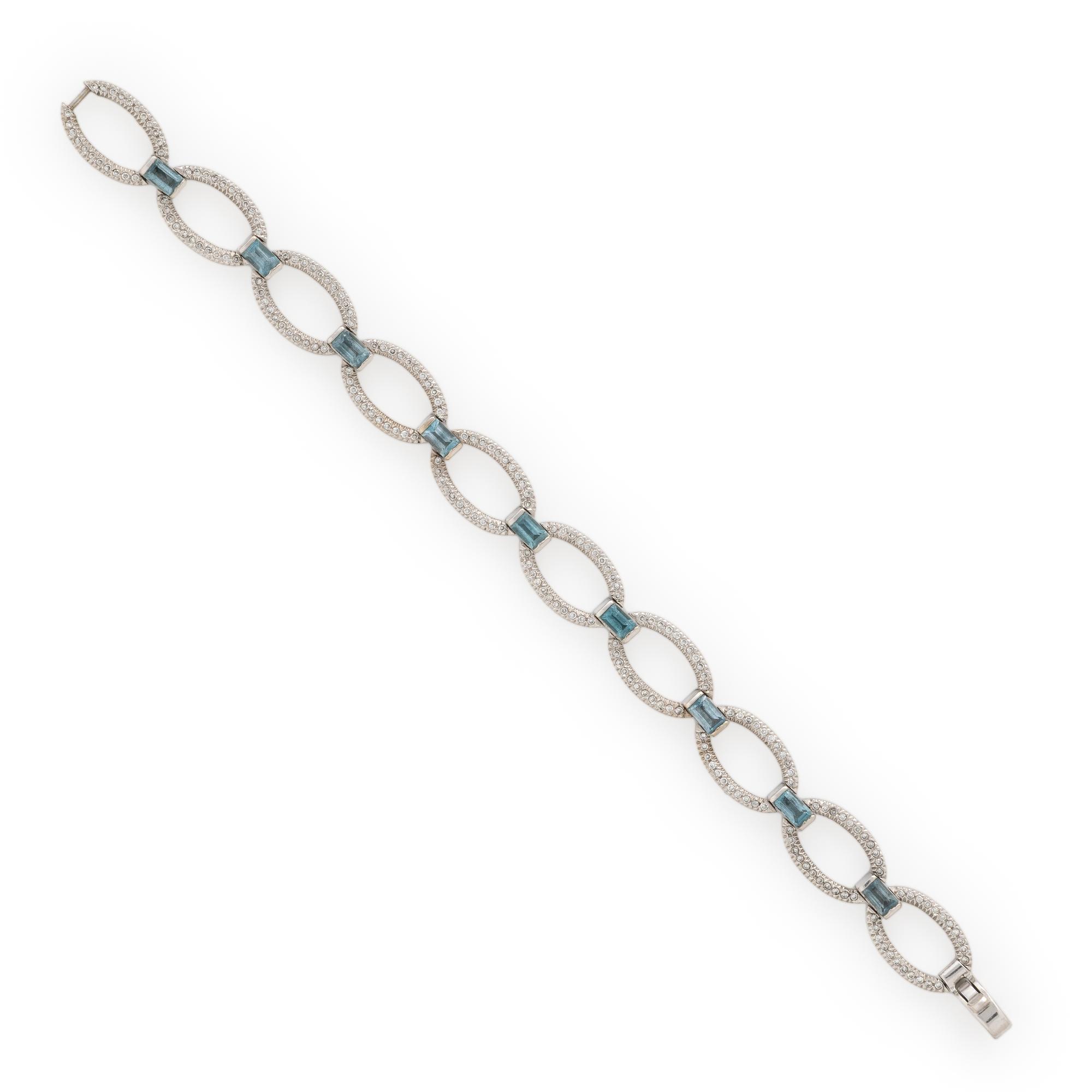 Blue Topaz and Diamond Bracelet