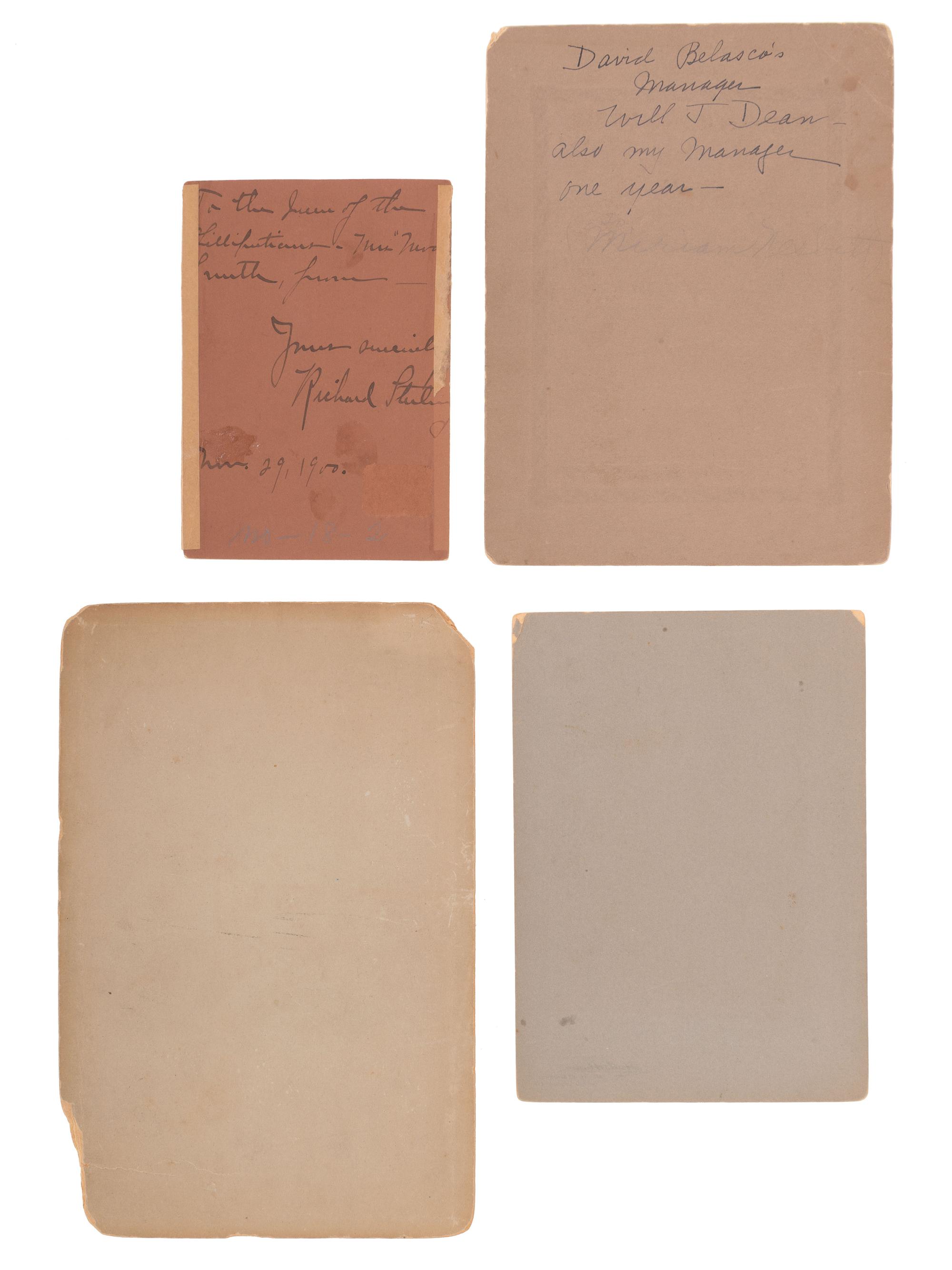[EARLY PHOTOGRAPHY]. A collection of photographs, artwork, and pamphlets identified to Sol Smith, actor and theatre manager.