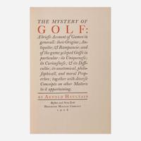 [Golf] Haultain, Arnold The Mystery of Golf: A briefe Account of Games in generall...