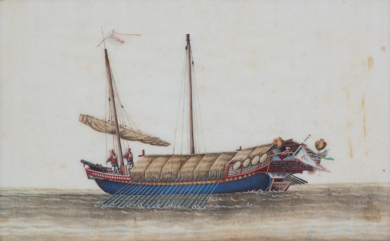 Chinese School, (19th Century), Three Works Depicting Junks and Barges