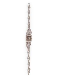 GLYCINE, PLATINUM AND DIAMOND WRISTWATCH