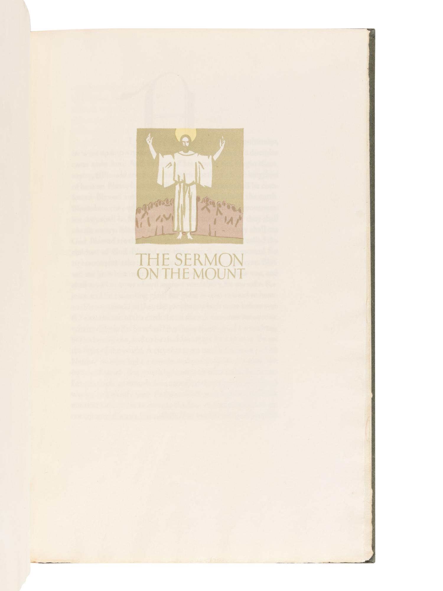 [GRABHORN PRESS]. The Sermon on the Mount. San Francisco: The Grabhorn Press, 1924.