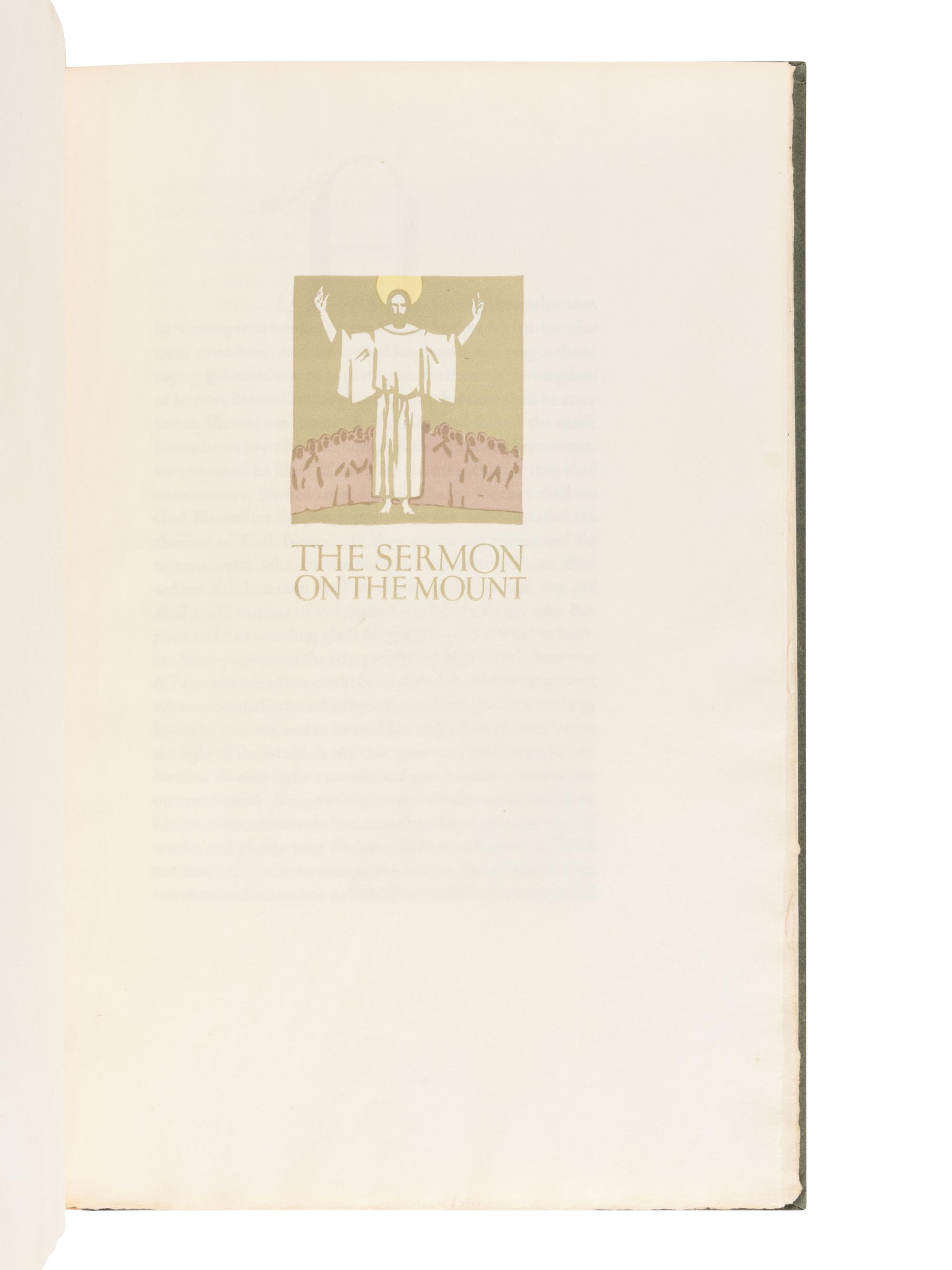 [GRABHORN PRESS]. The Sermon on the Mount. San Francisco: The Grabhorn Press, 1924.