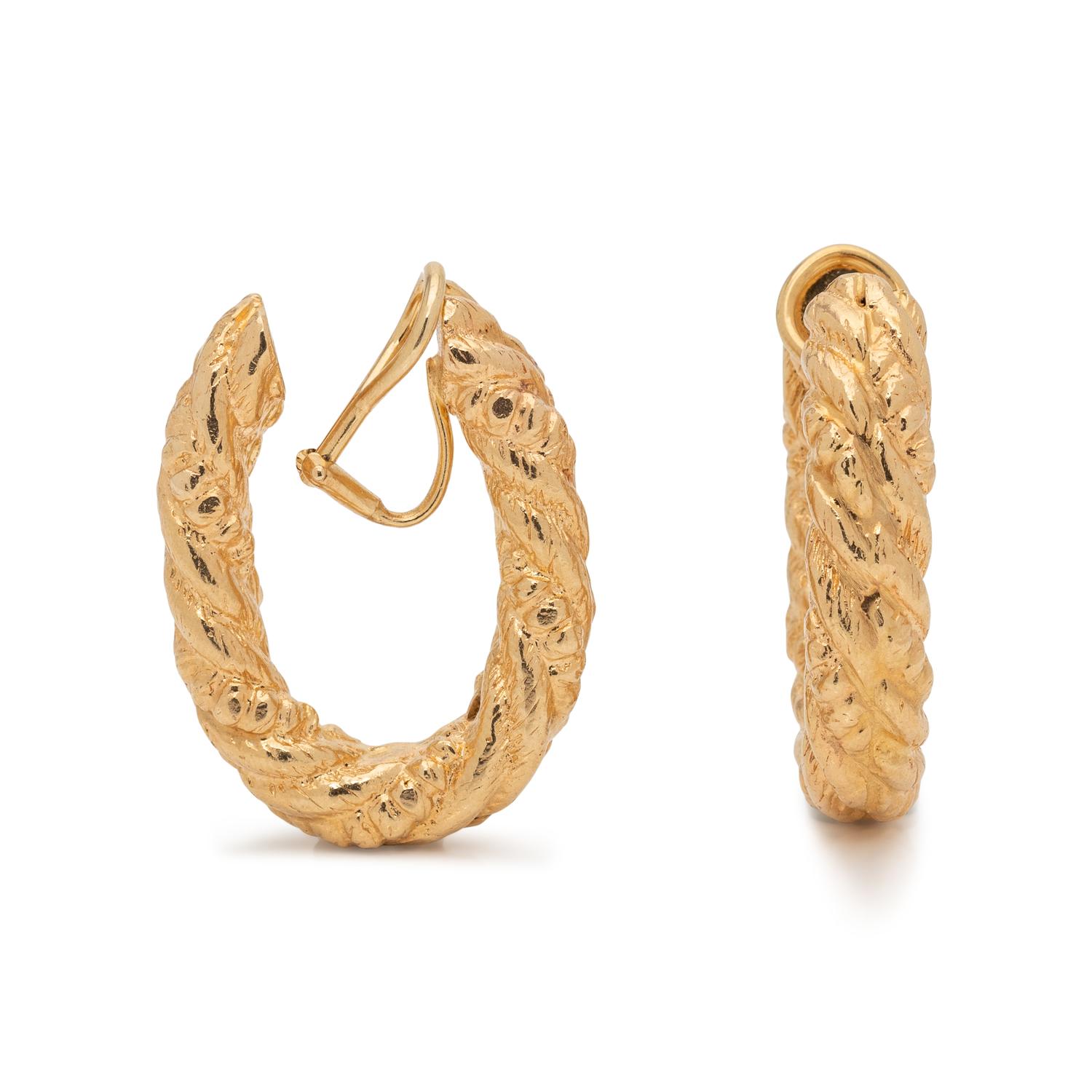YELLOW GOLD HOOP EARCLIPS