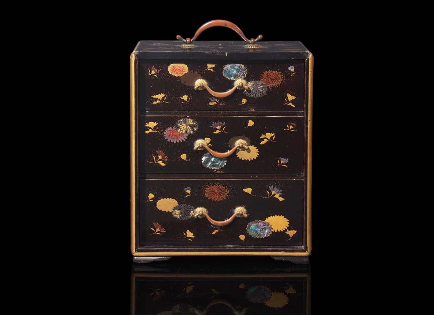 A Japanese small lacquer casket, Edo to early Meiji period 日本蒔繪小櫃