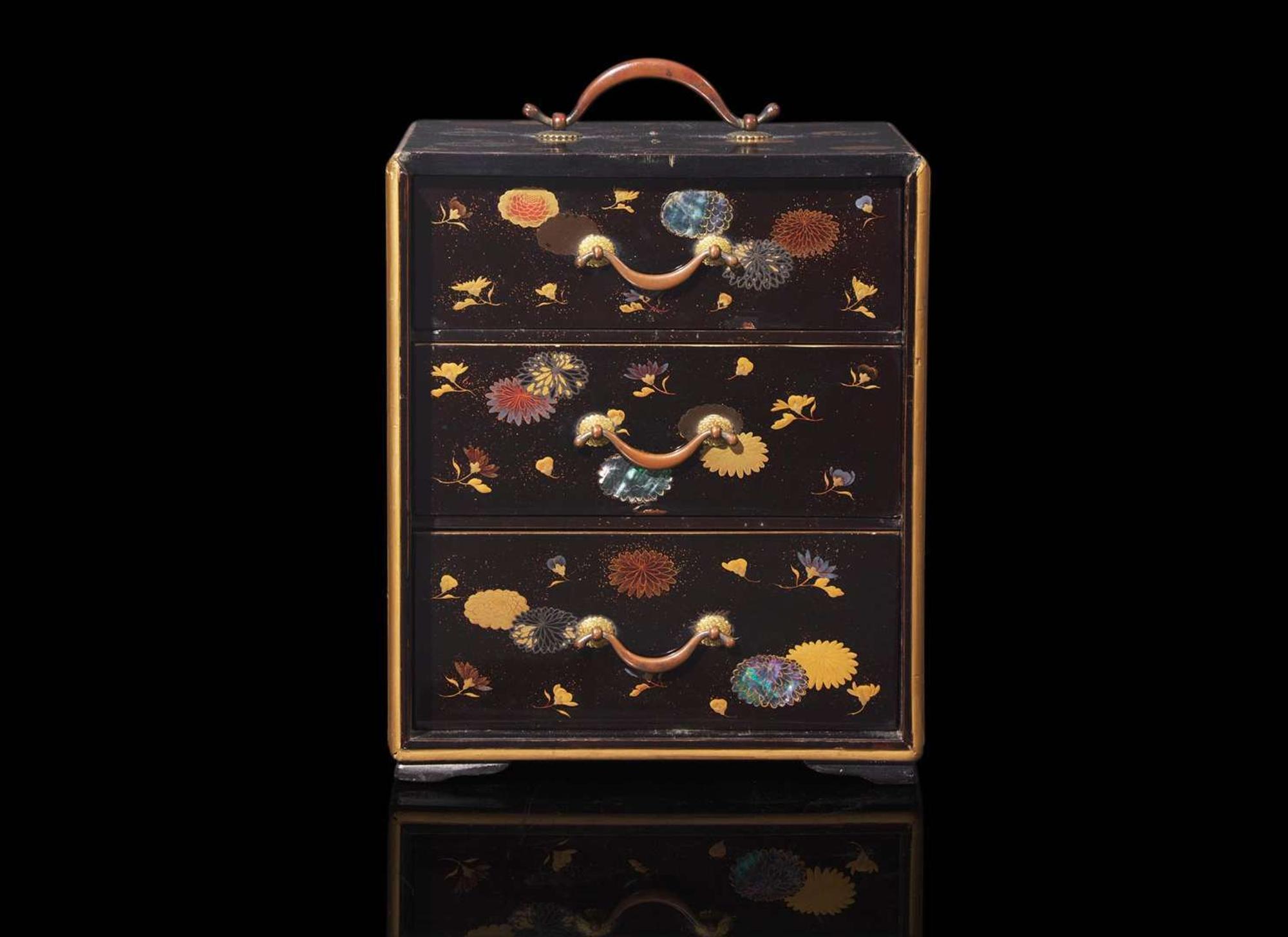 A Japanese small lacquer casket, Edo to early Meiji period 日本蒔繪小櫃