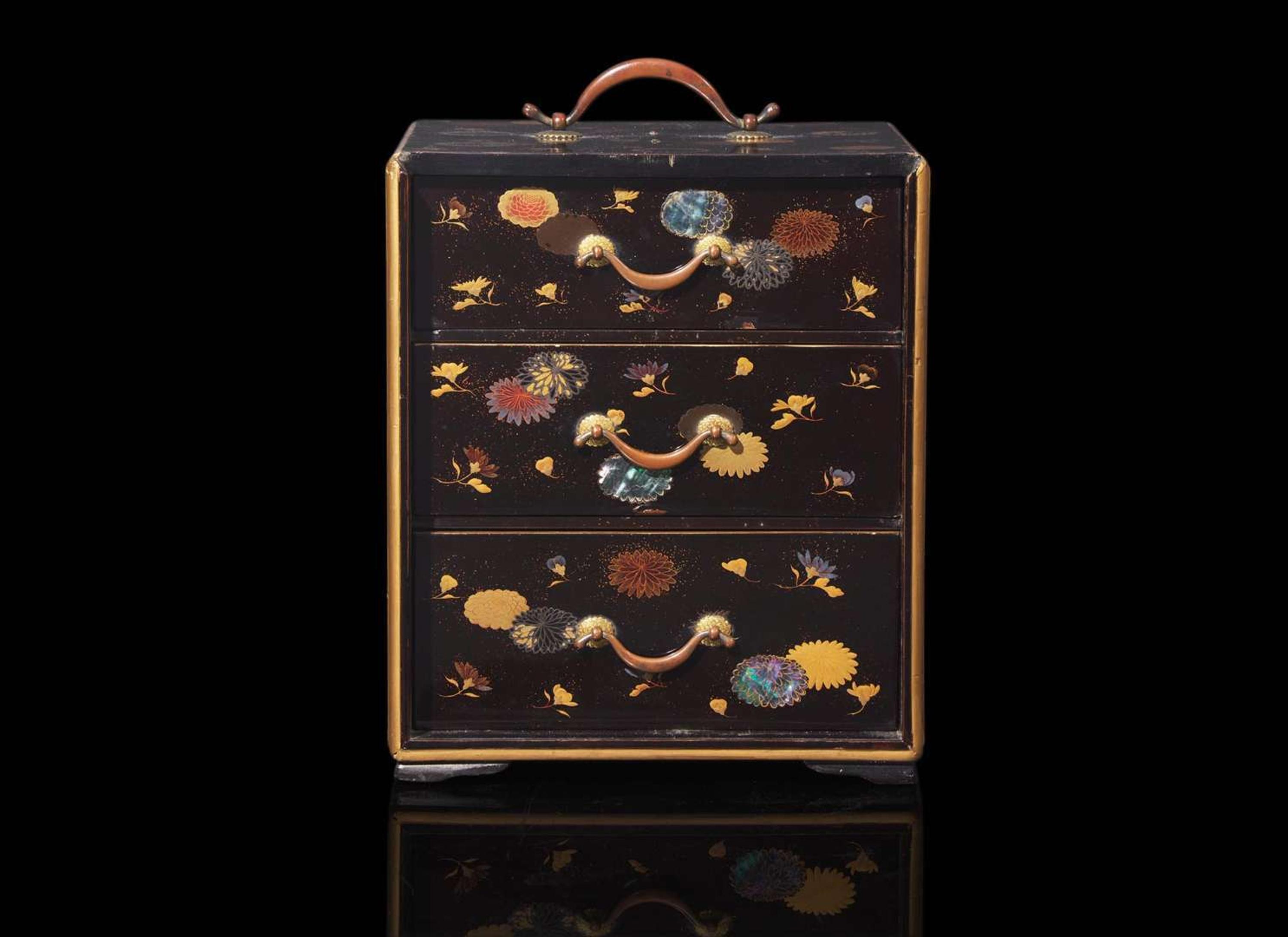 A Japanese small lacquer casket, Edo to early Meiji period 日本蒔繪小櫃
