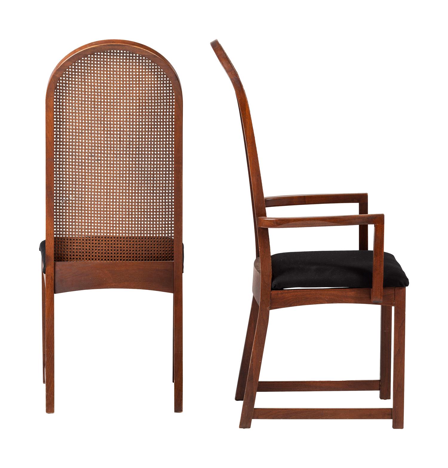 Six Walnut Dining Chairs by Milo Baughman for Directional, USA