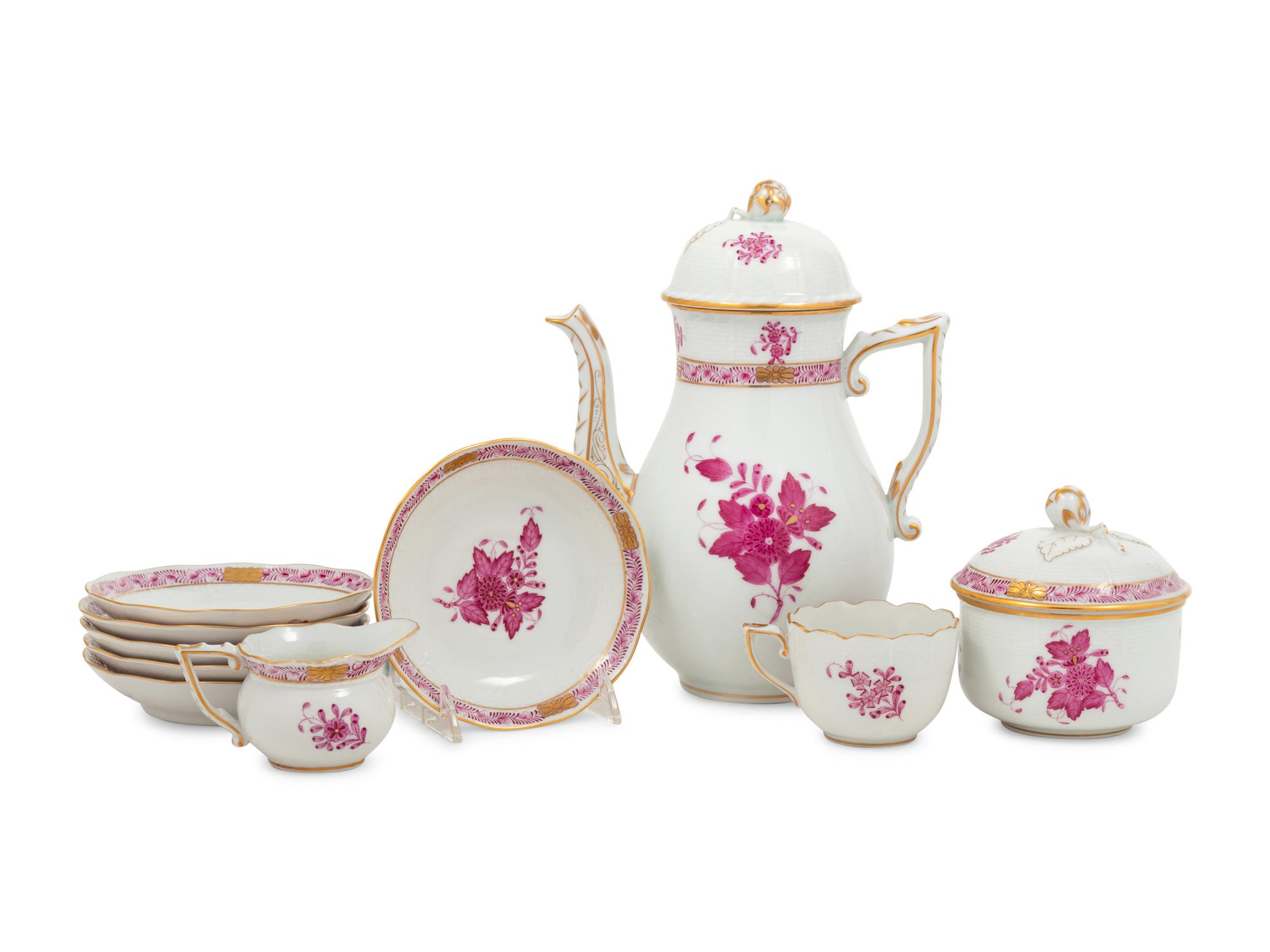 A Herend Porcelain Coffee Service