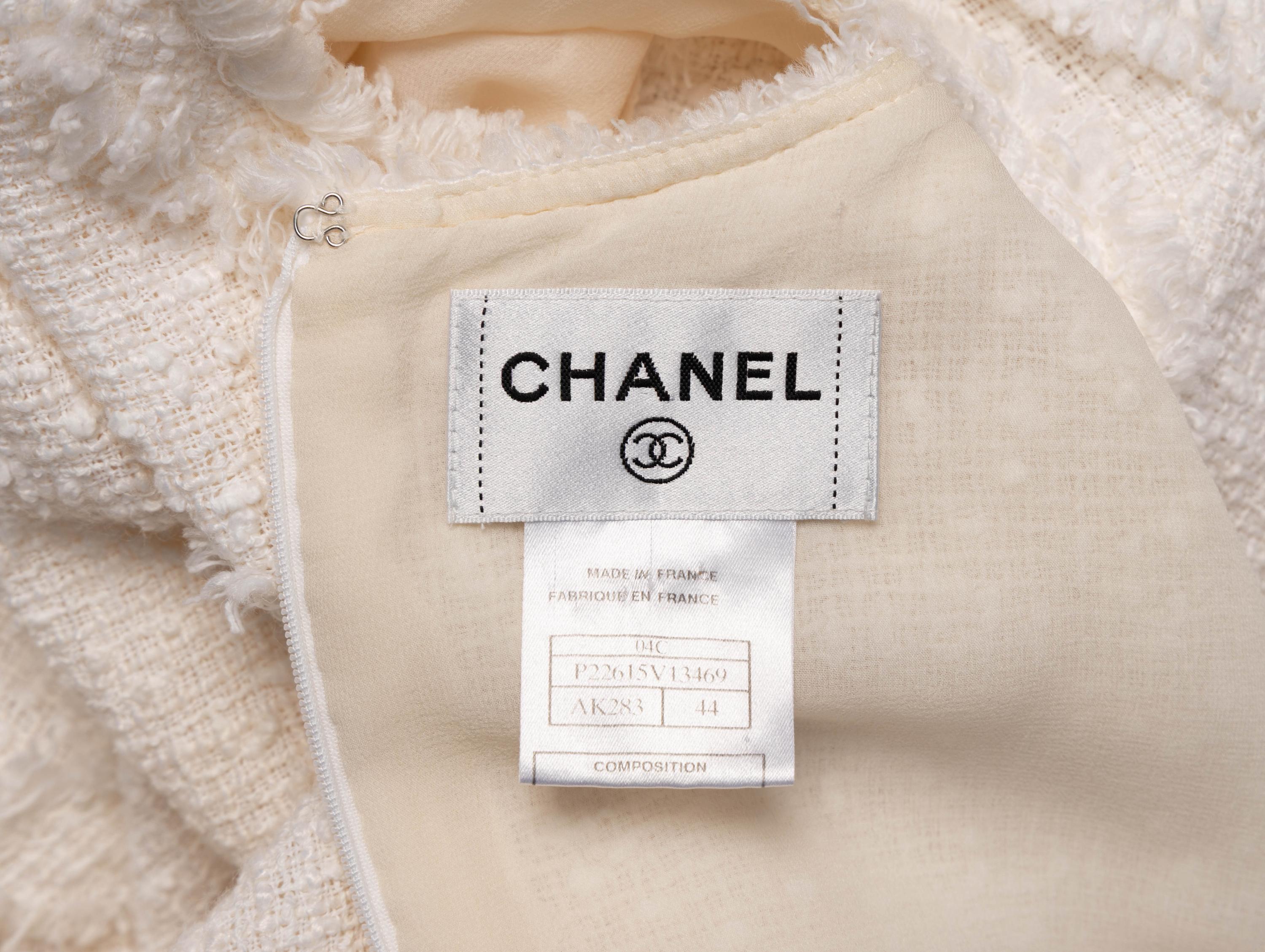 Chanel, White Cotton Tweed Dress