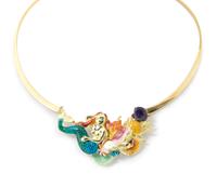 An 18 Karat Yellow Gold and Polychrome Enamel Tropical Motif Necklace, Kabana, 27.50 dwts.