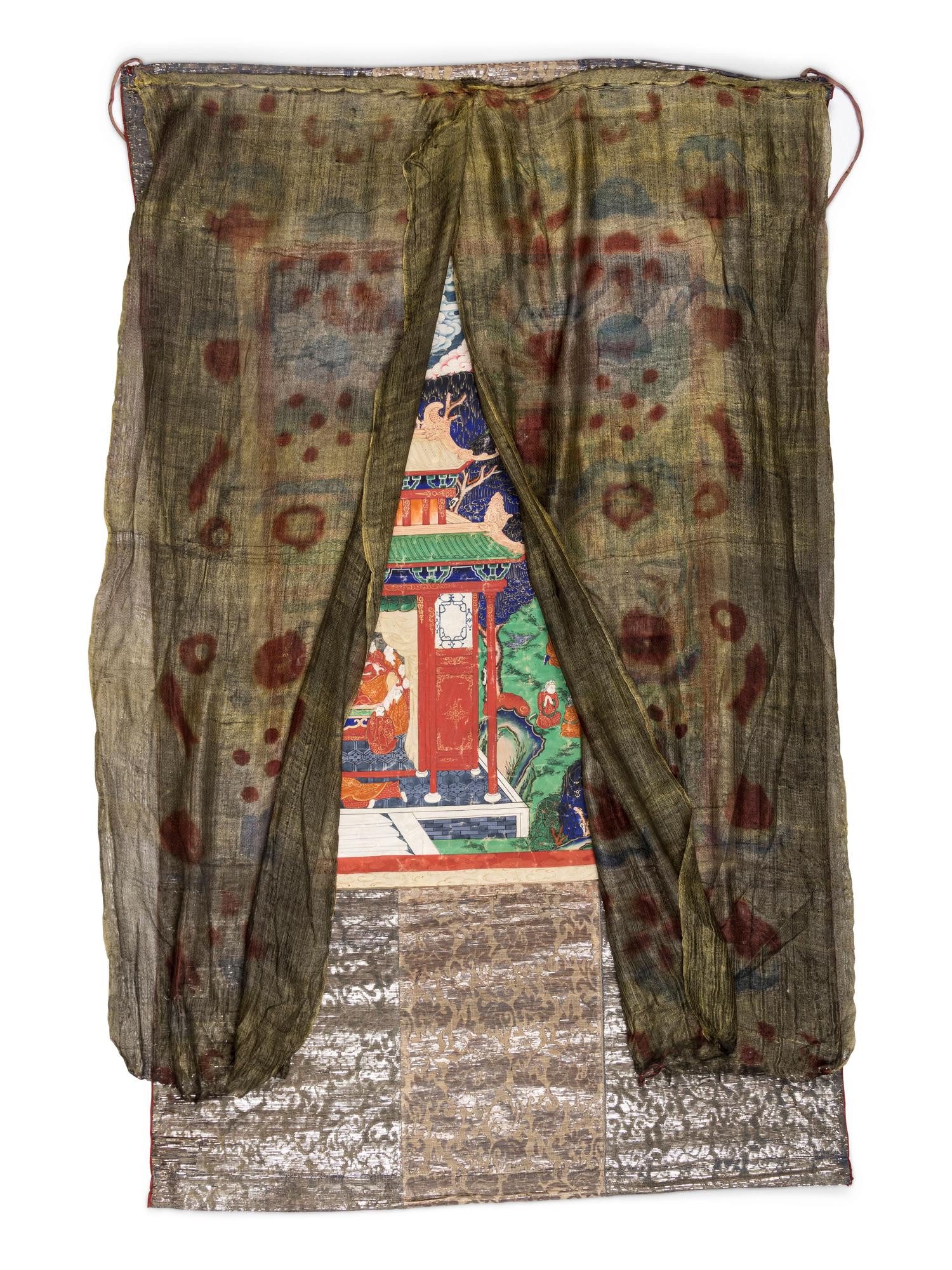A Mongolian Thangka Depicting Stories from the Life of Buddha