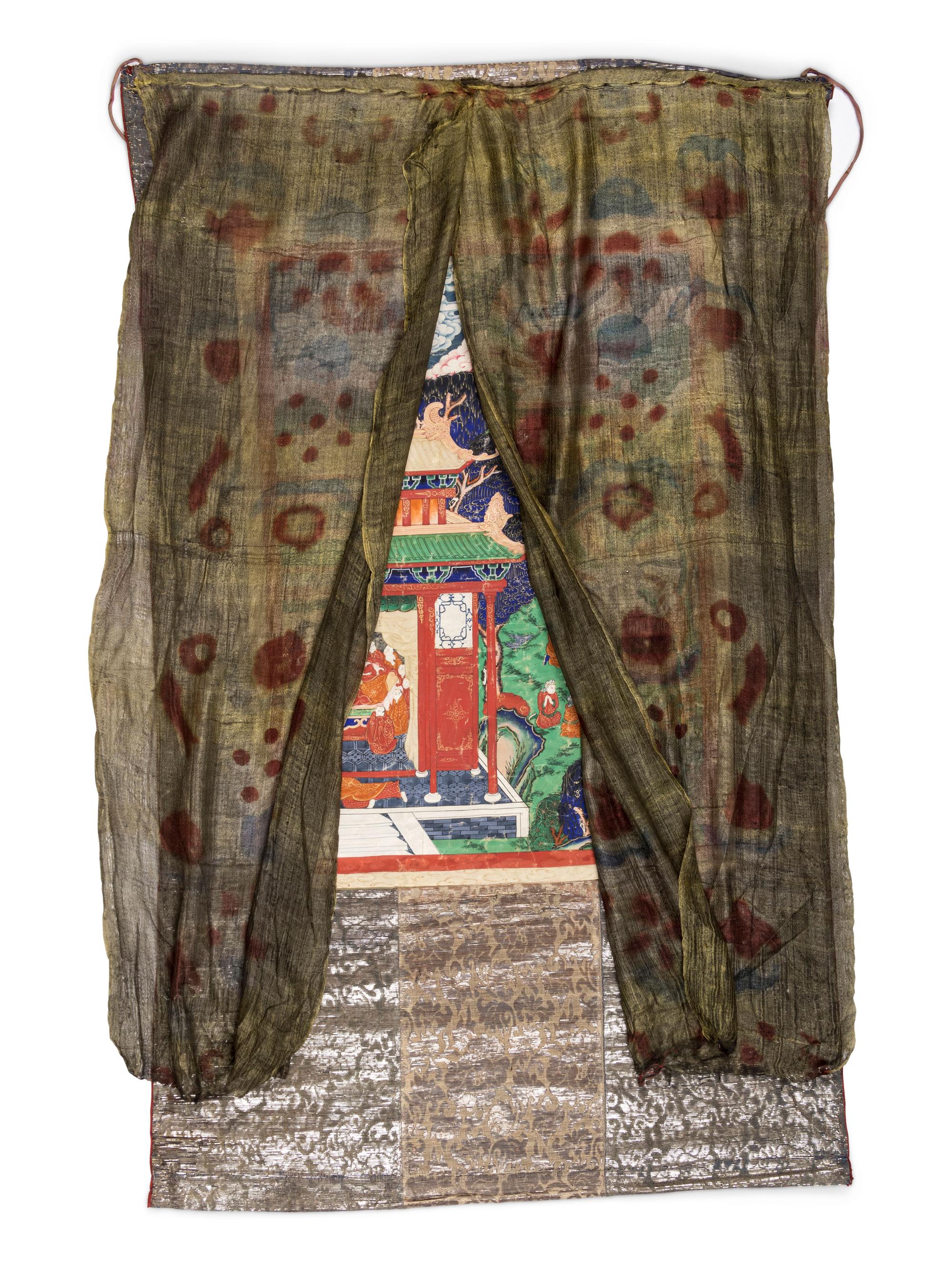 A Mongolian Thangka Depicting Stories from the Life of Buddha