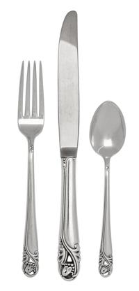 An American Silver Flatware Service, International Silver Co., Meriden, CT, Spring Glory pattern, comprising: 12 dinner forks 12 salad