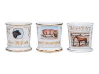 Three Farmer's Porcelain Occupational Shaving Mugs