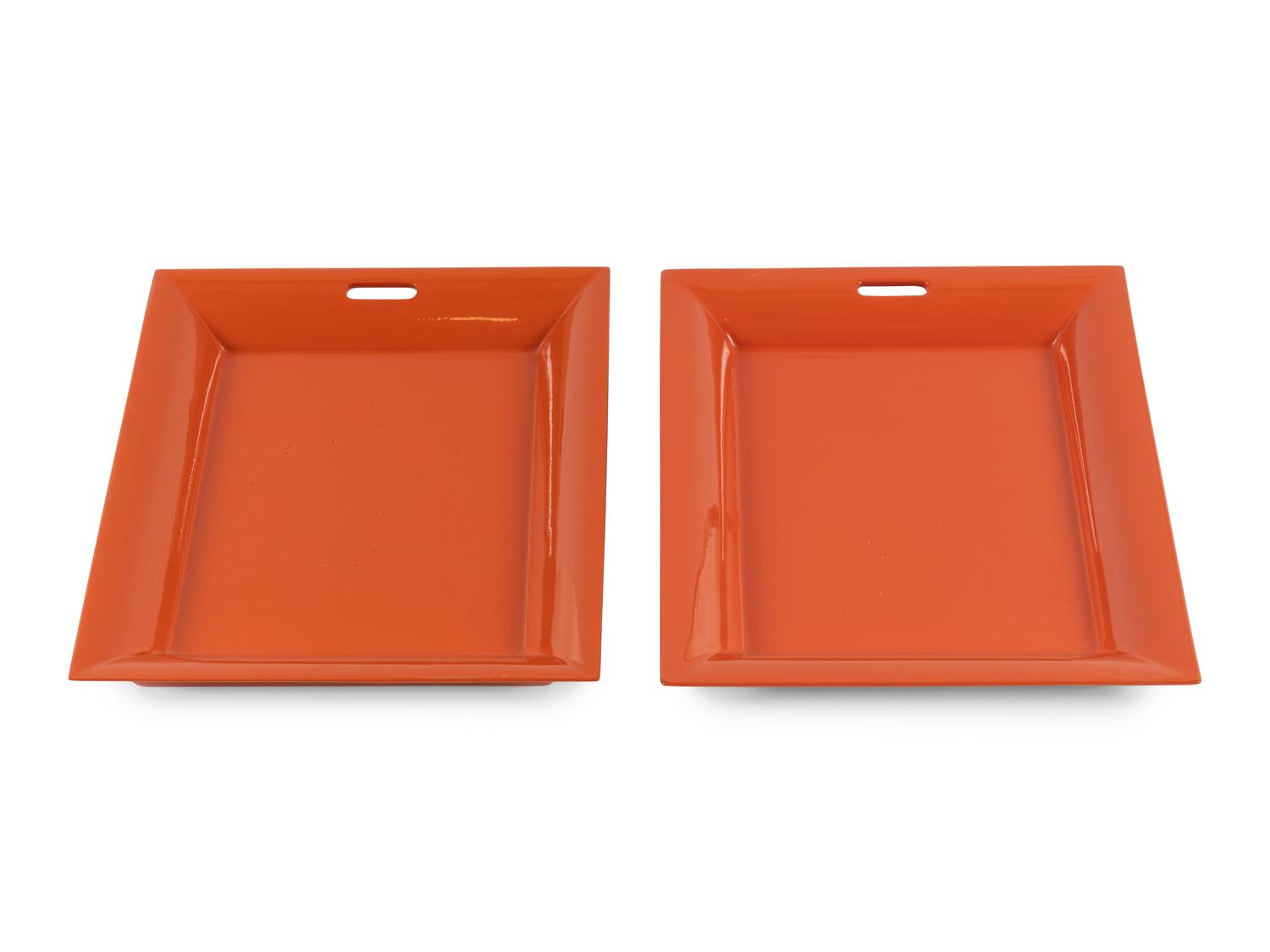 Two Hermès Lacquered Wood Trays