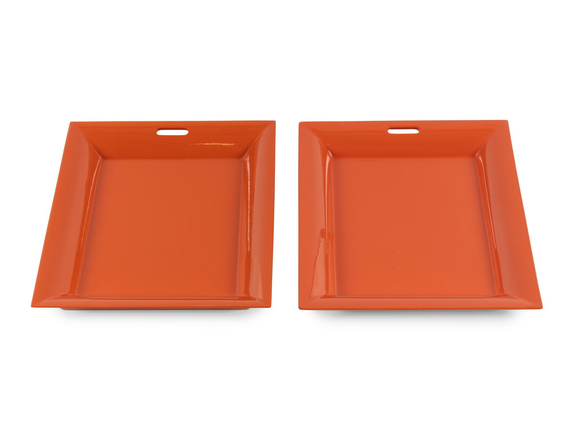 Two Hermès Lacquered Wood Trays