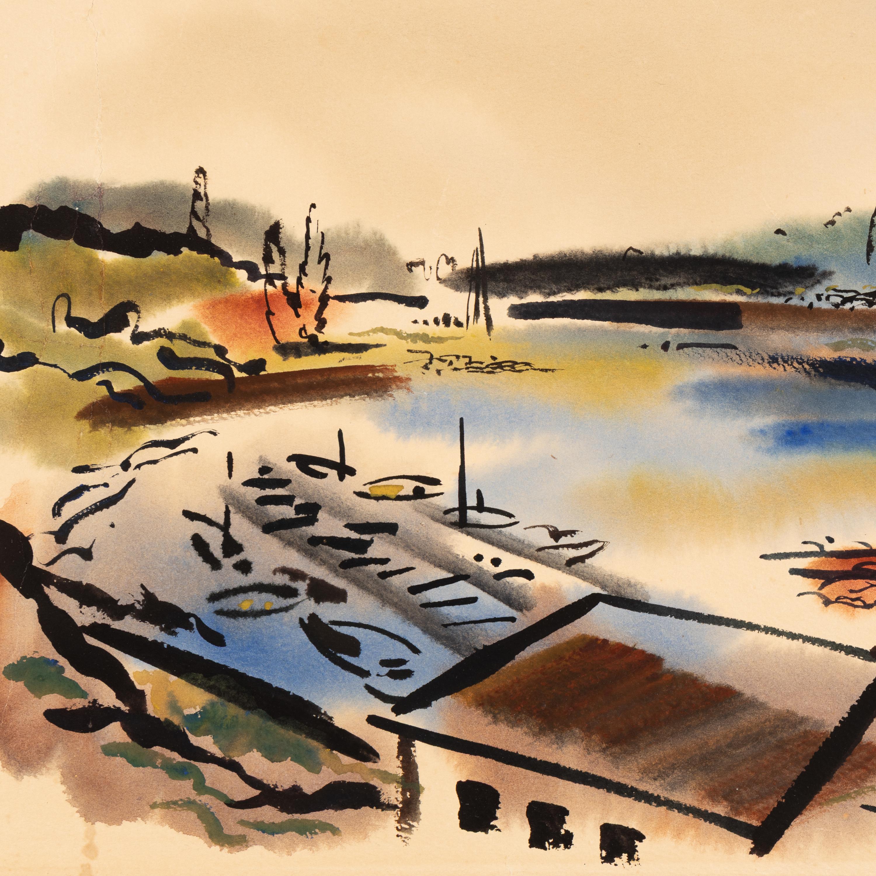 Wayne Thiebaud (American, 1920-2021) — View of Sausalito , c. 1950s