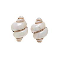 MAZ, YELLOW GOLD AND SHELL EARCLIPS