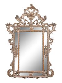 A Pair of Italian Baroque Style Silvered Mirrors