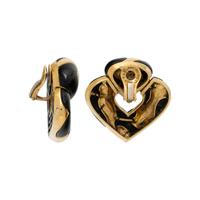 MARINA B., YELLOW GOLD AND BLACK ENAMEL 'PARDY' EARRINGS