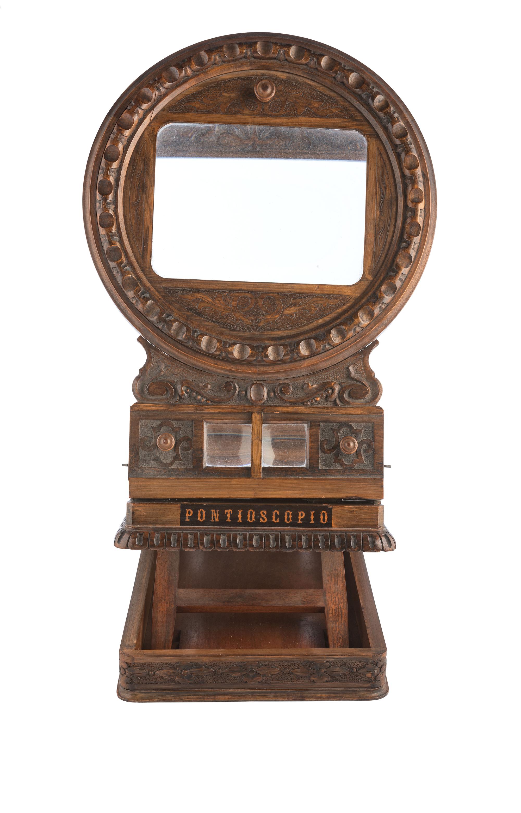 [EARLY PHOTOGRAPHY - VIEWERS]. "Pontioscopio" stereographoscope. Manufactured by Carlo Ponti, Venice, Italy. Ca mid19th century.