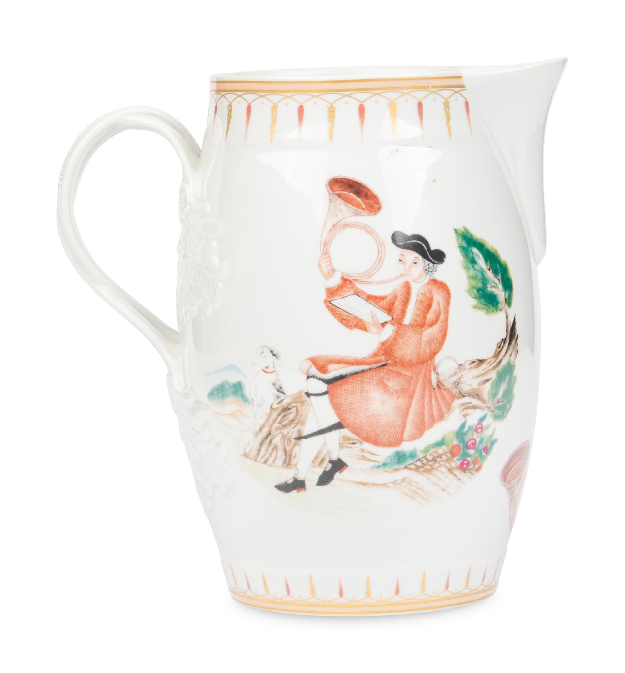 A Large Mottahedeh Porcelain Pitcher
