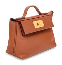 HERMÈS MINI 24/24 IN GOLD EVERCOLOR AND SWIFT WITH GOLD HARDWARE
