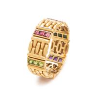 YELLOW GOLD AND MULTIGEM BRACELET