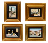 Four Italian Pietra Dura Plaques