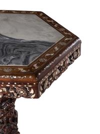 An Export Marble Inset and Mother-of-Pearl Inlaid Hongmu Table