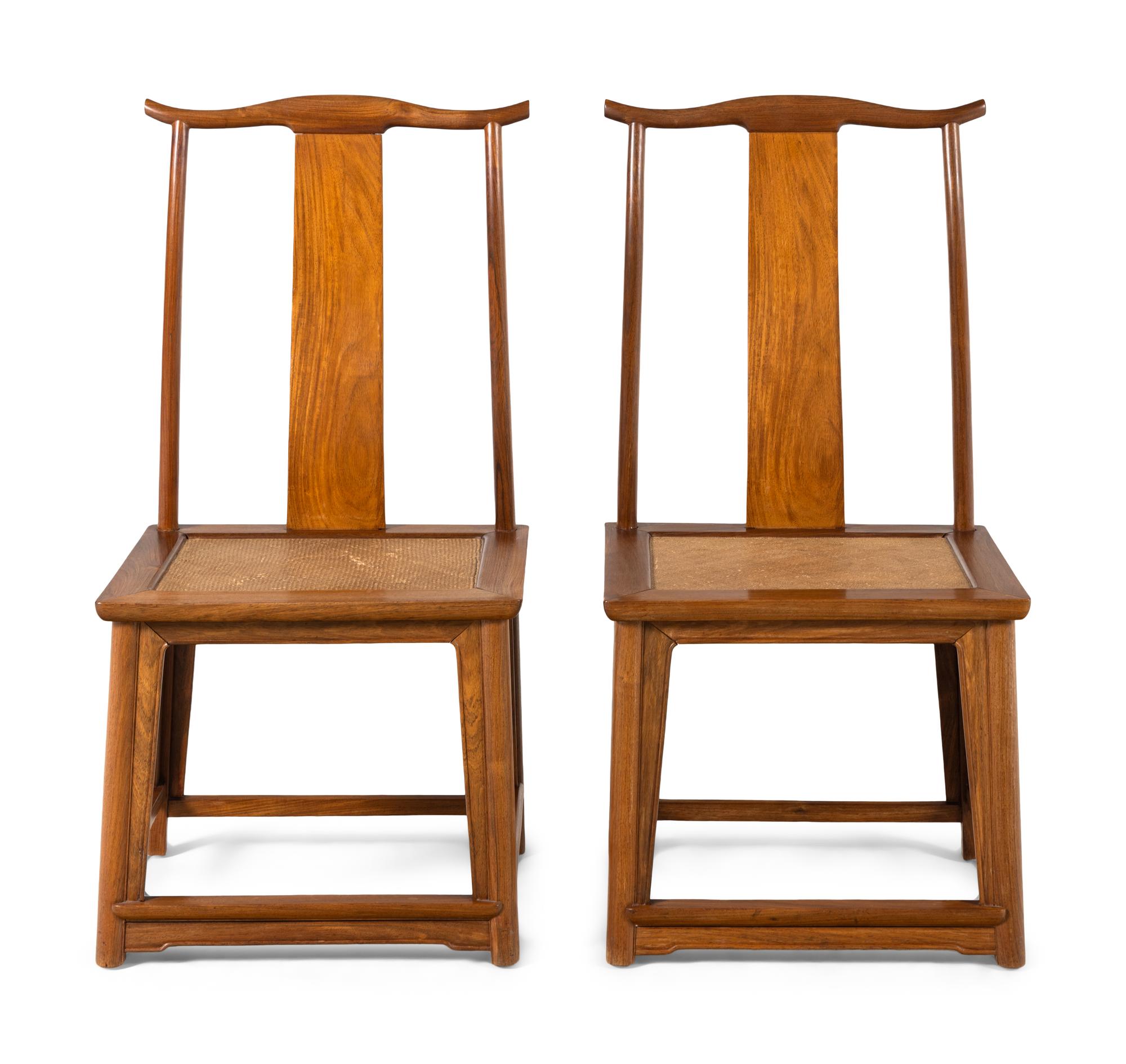 A Pair of Chinese Softwood Lamphanger Side Chairs, Dengguayi