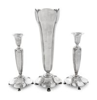 An American Silver Three Piece-Garniture
