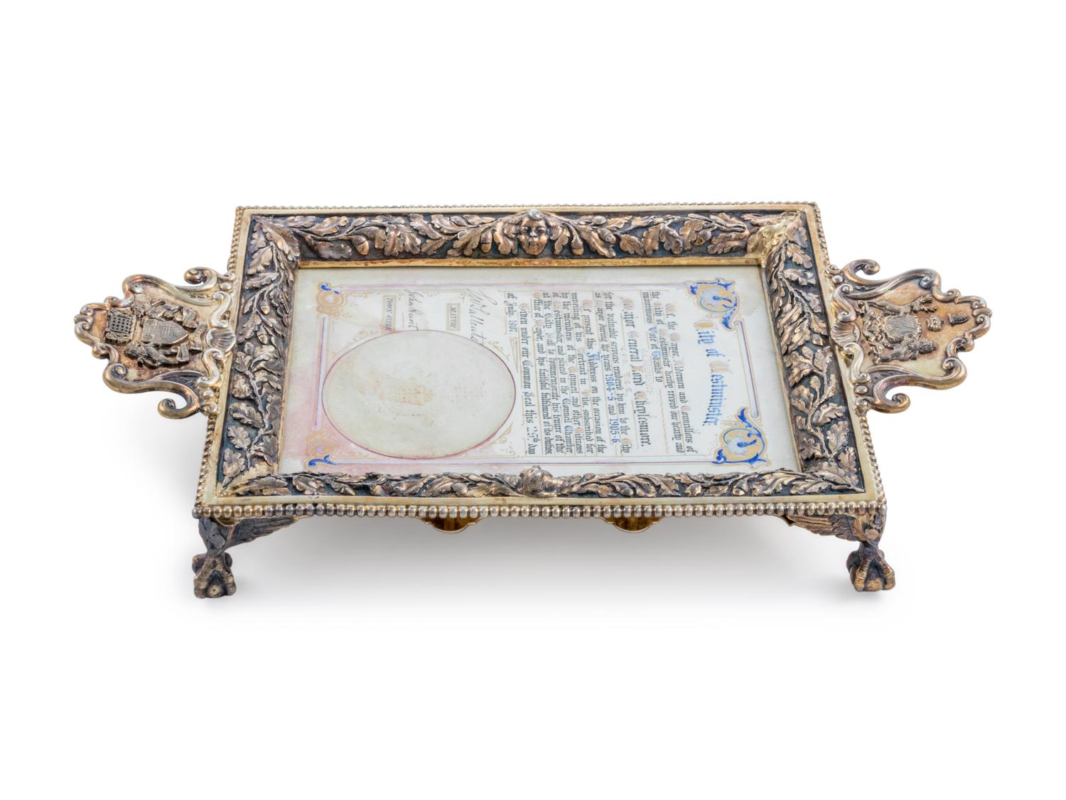 An Edwardian Silver-Gilt Presentation Waiter