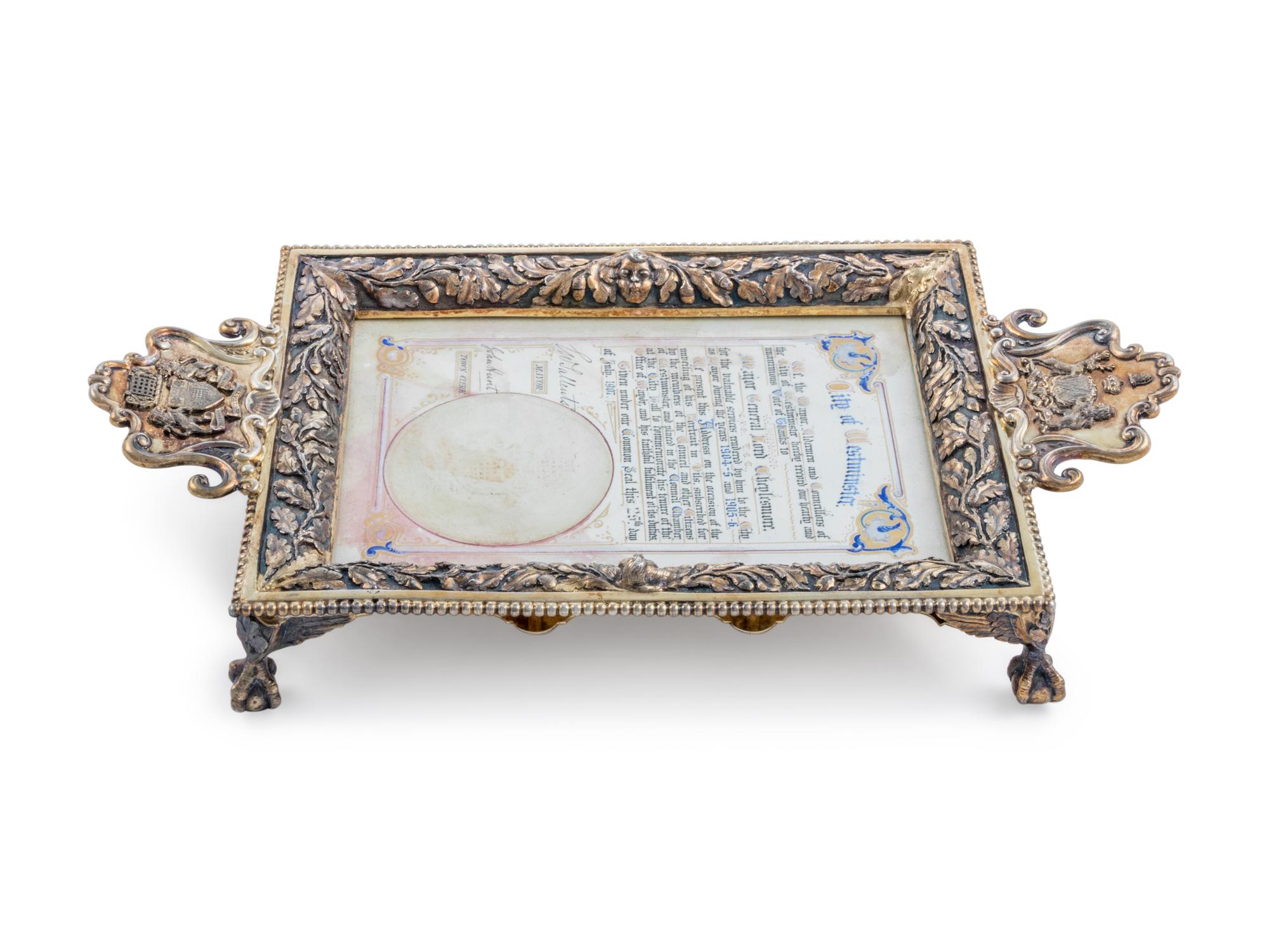 An Edwardian Silver-Gilt Presentation Waiter