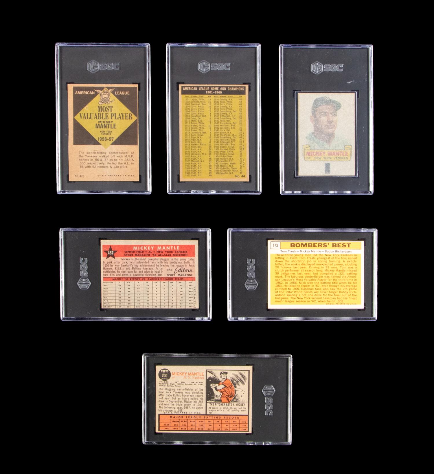 A Collection of Mickey Mantle SGC Graded Baseball Cards