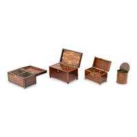 A Group of Four English Silver Tea Caddies