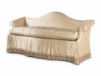 A Custom Silk-Upholstered Camelback Settee