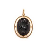 A Neoclassical Gold and Onyx Pendant with a Bust of Athena