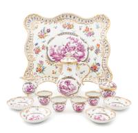 A Meissen Porcelain Coffee Service Width of tray 17 1/2 inches.