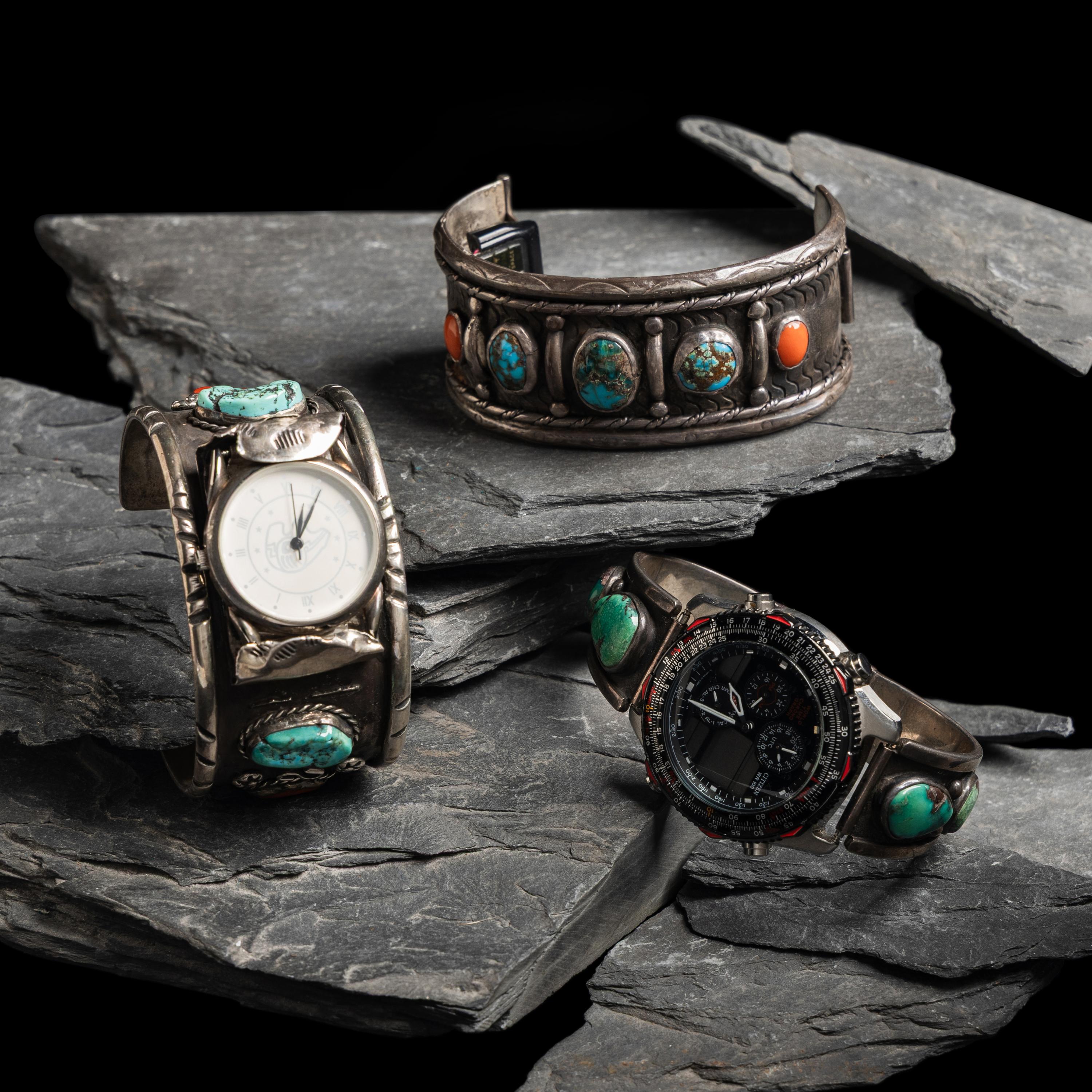 Navajo Silver and Turquoise Watch Bands