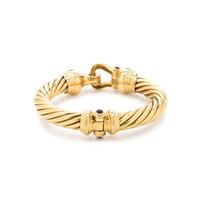 DAVID YURMAN, YELLOW GOLD AND GEMSTONE 'BUCKLE' BRACELET